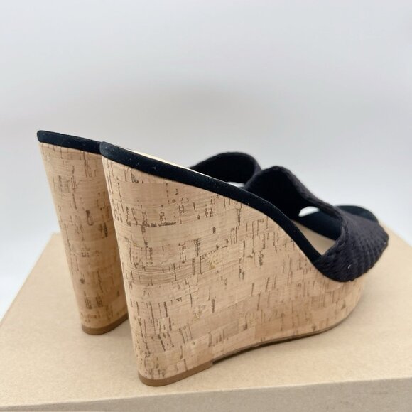 Veronica Beard Dali Woven Cork Platform Wedge Mules Black Women’s US 10 - $325 - Picture 6 of 11